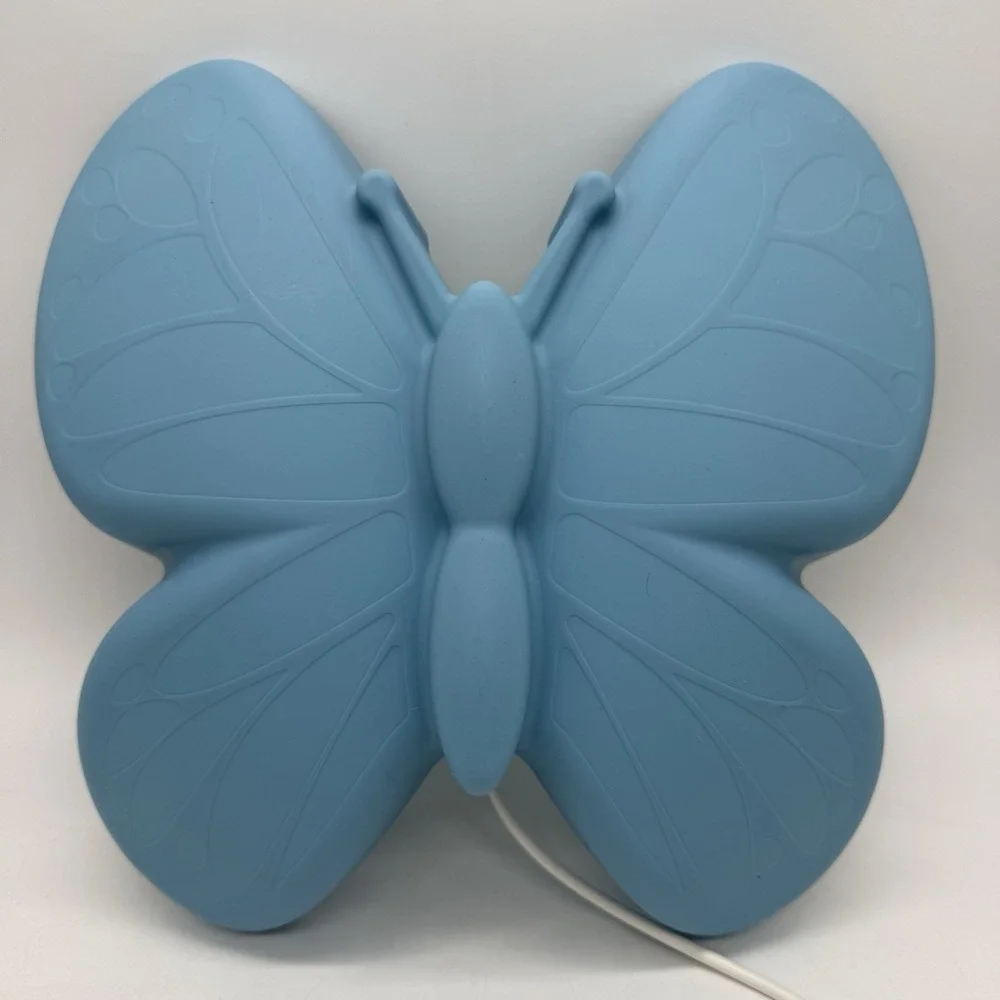 IKEA Upplyst Butterfly Blue Wall Light Night Lite Hanging w/Power Adapter Tested